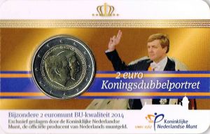 NETHERLANDS 2 EURO 2014 - 200TH ANNIVERSARY OF THE KINGDOM OF THE NETHERLANDS -C/C